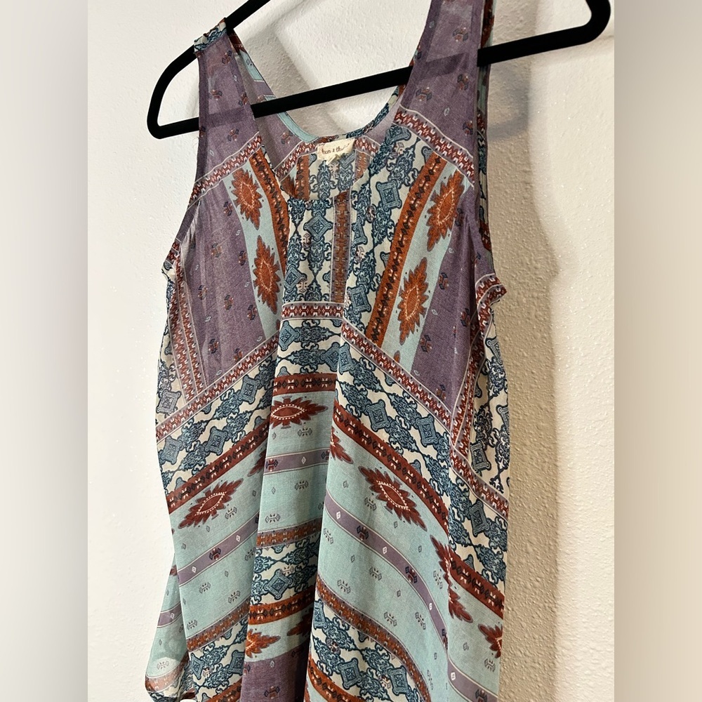 Hem & Thread Bohemian Tank Top Size Small - Picture 2 of 7